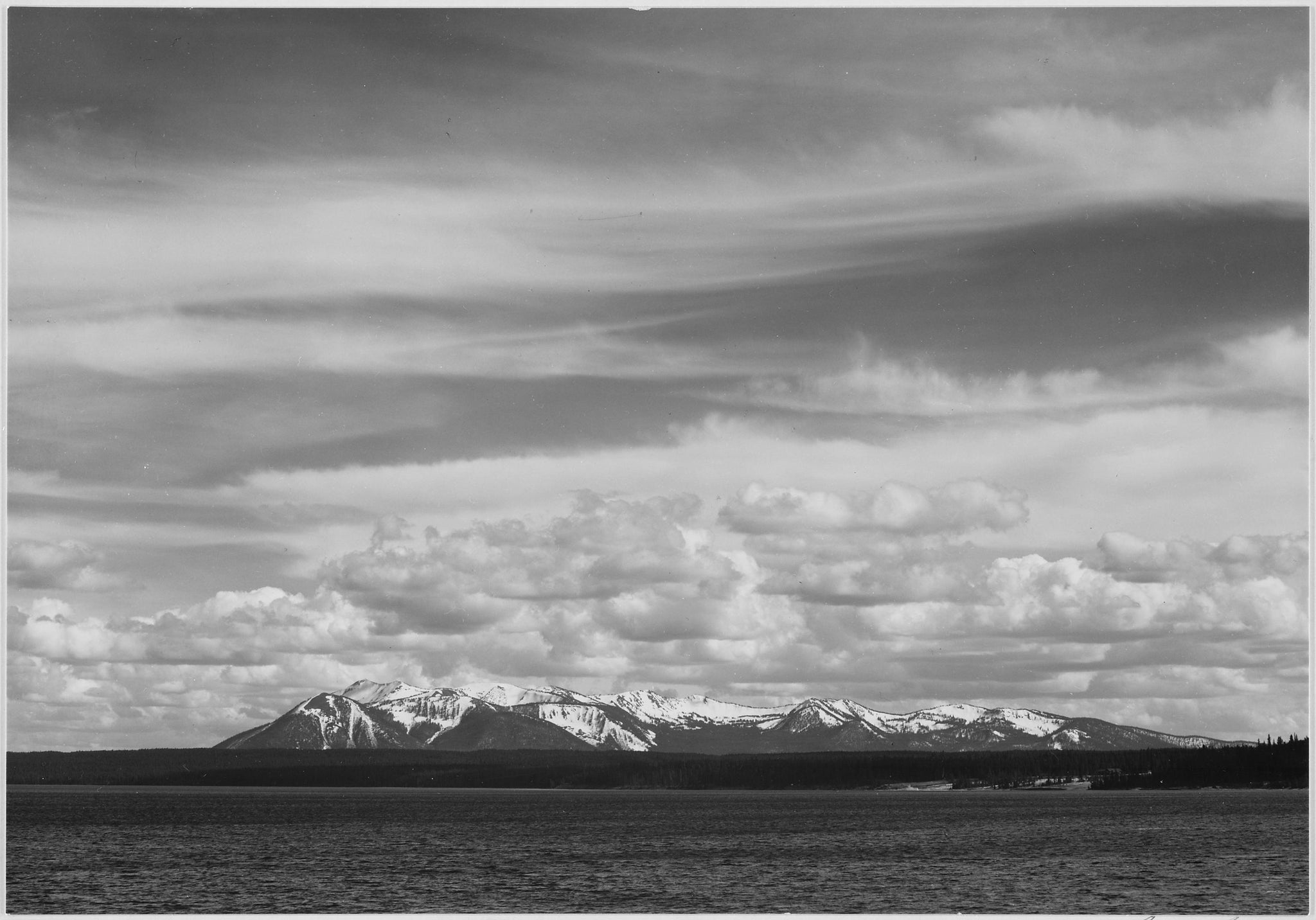 Ansel Adams - Yellowstone Lake Mount Sheridan Wyoming (1936) - 17" x 22" Art Print