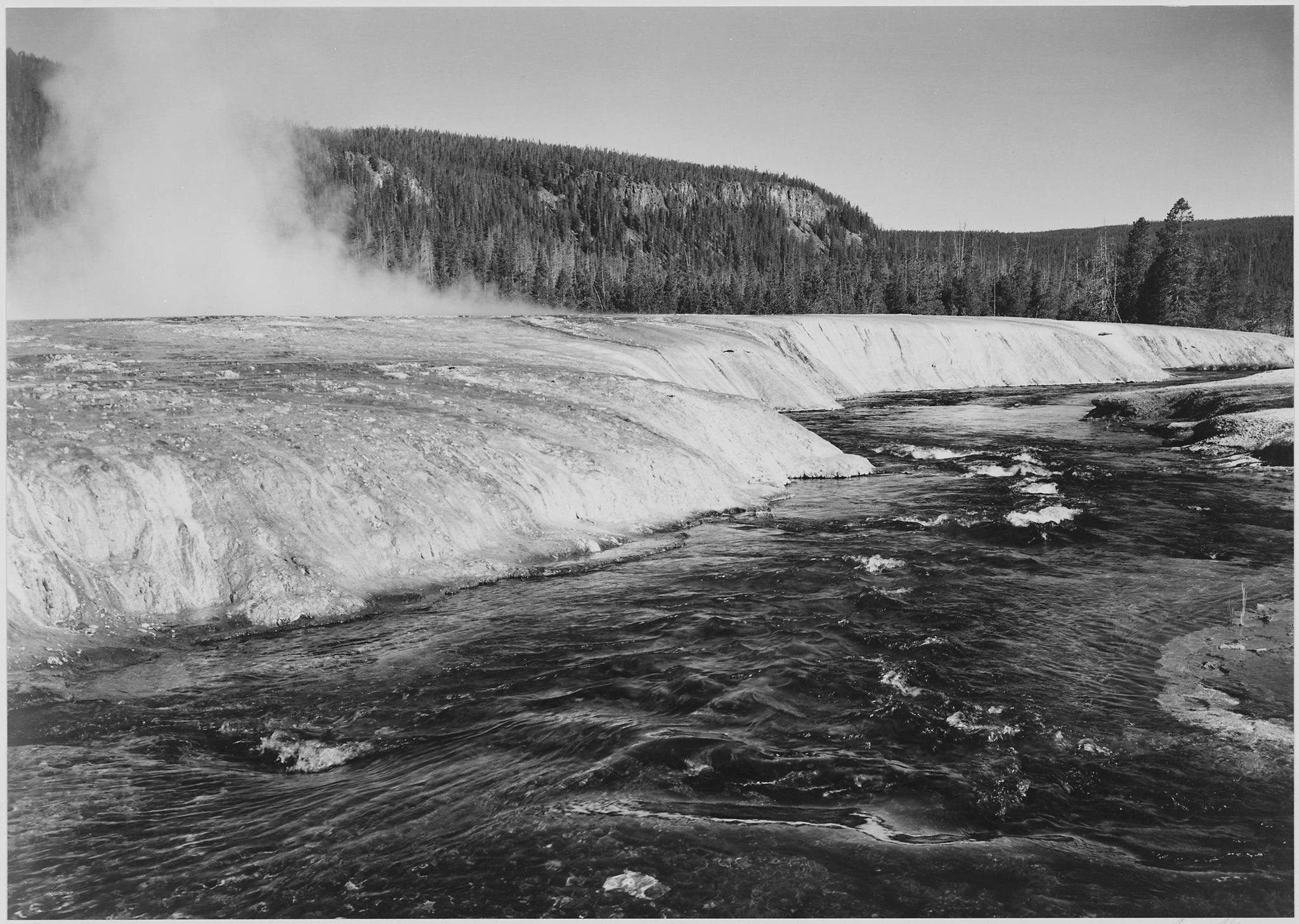 Ansel Adams - Firehole River Yellowstone Park Wyoming (1935) - 17" x 22" Art Print