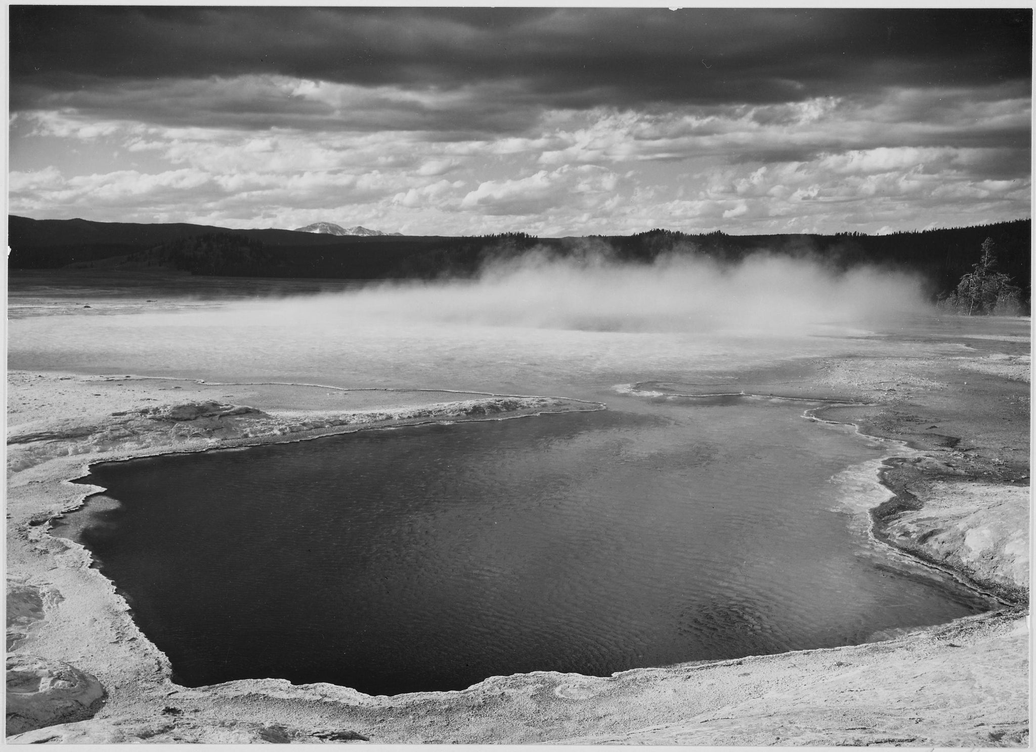 Ansel Adams - Fountain Geyser Pool Yellowstone Park (1939) - 17" x 22" Art Print