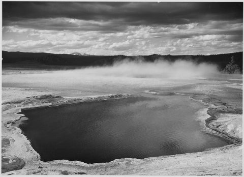 Ansel Adams - Fountain Geyser Pool Yellowstone Park (1939) - 17" x 22" Art Print