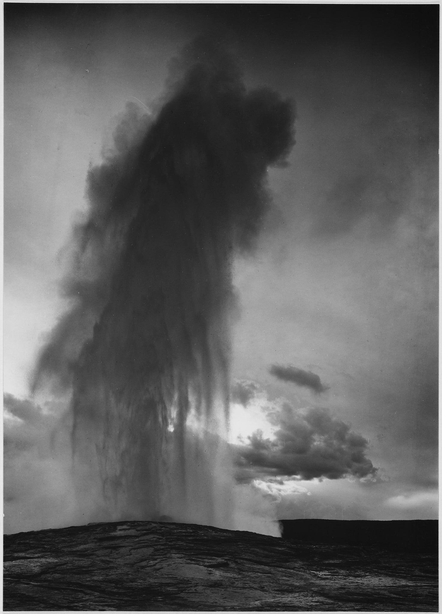 Ansel Adams - Old Faithful Geyser Erupting Wyoming (1939) - 17"x22" Fine Art Print