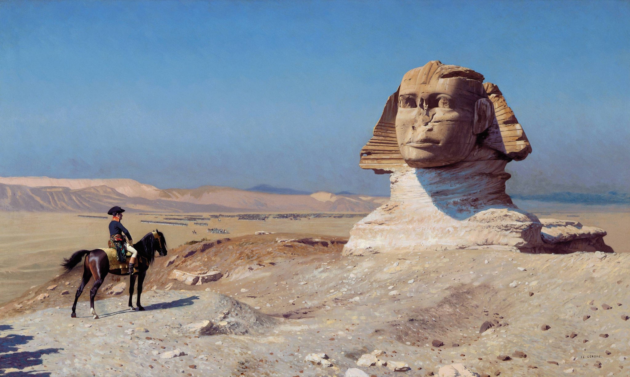 Jean Leon Gerome - Napoleon Bonaparte Before the Sphinx (1868) Signed - 17" x 22" Fine Art Print