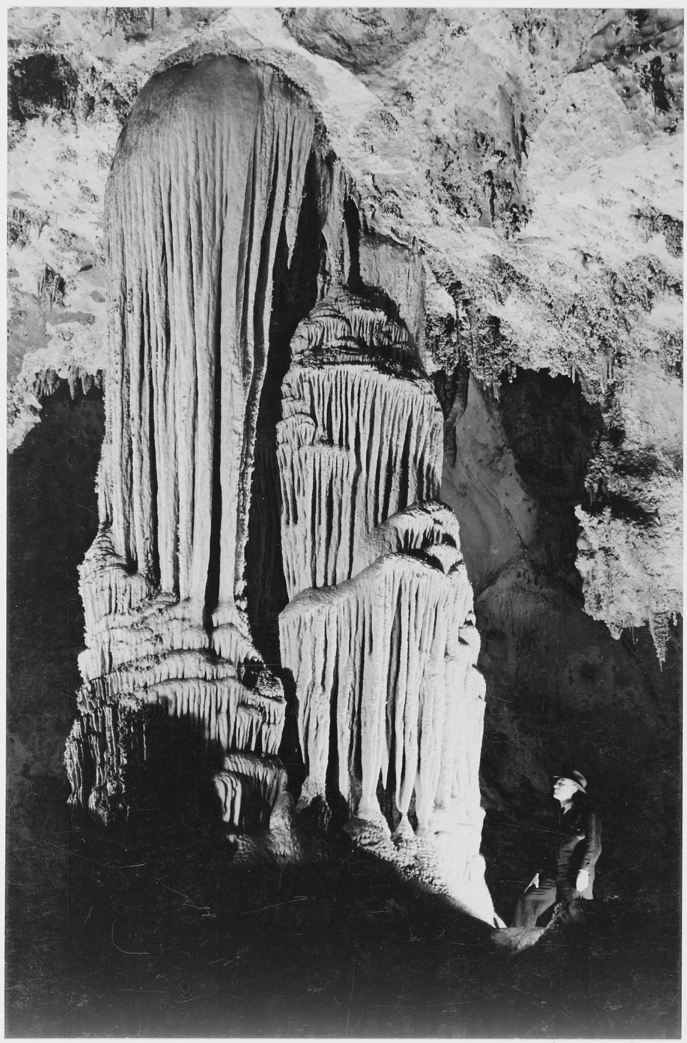 Ansel Adams - Illuminated Stalactite King's Palace Cavern Carlsbad New Mexico (1941) - 17"x22" Print