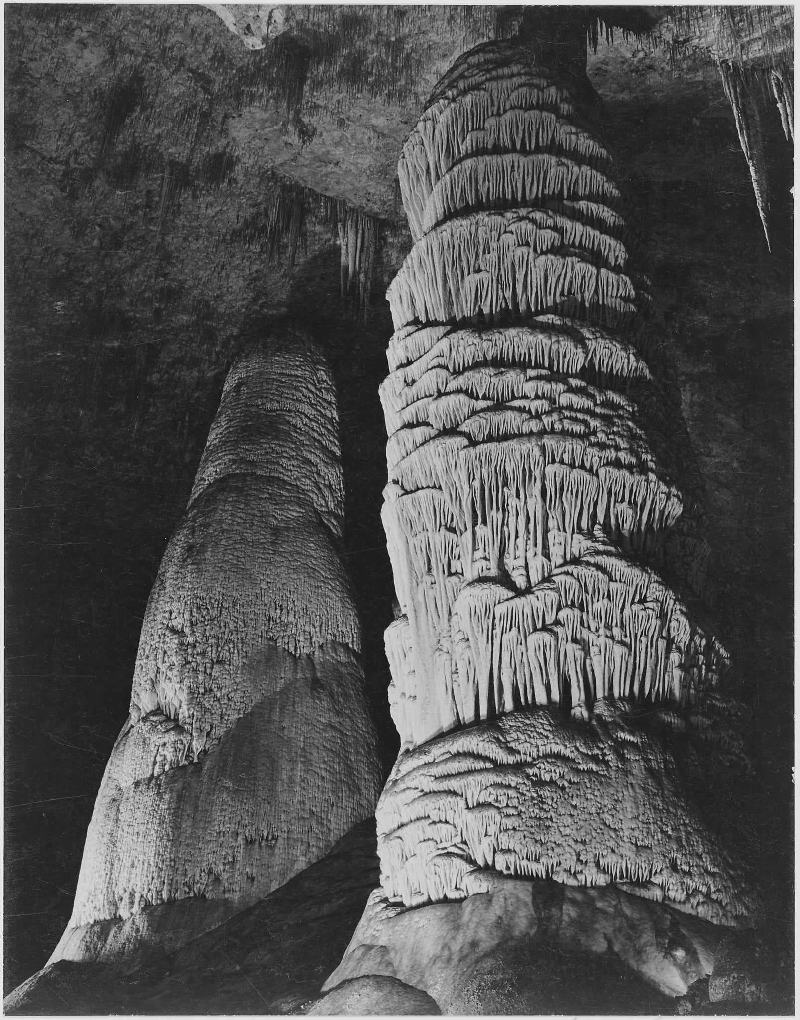 Ansel Adams - Largest Stalagmite 60 Million Years Old Hall of Giants  1941) - 17"x22" Fine Art Print