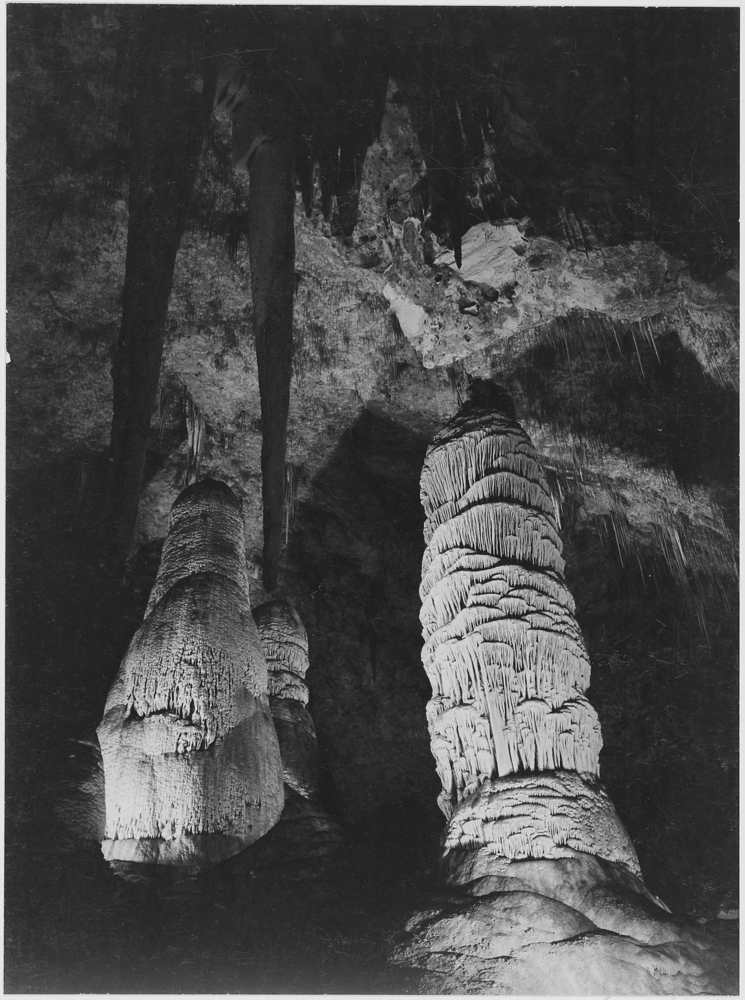 Ansel Adams - Large Stalagmites Giant Dome Big Room, NM (1941) - 17" x 22" Print