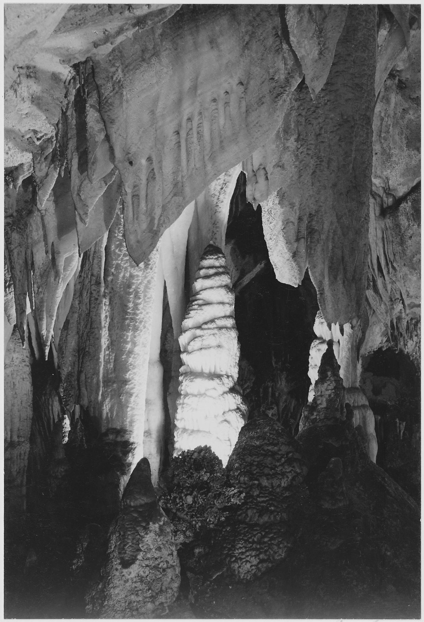 Ansel Adams - Stalagmites in Queen's Chamber Carlsbad Caverns (1941) - 17"x22" Print