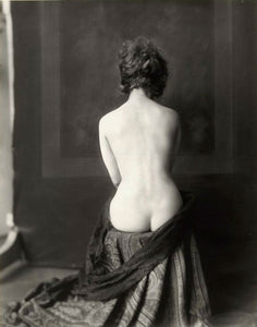 Alfred Cheney Johnston - Nude Female Seated Facing Away (1920s) - 17" x 22" Print