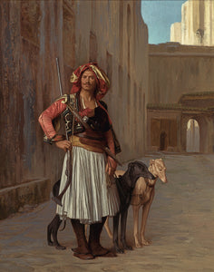 Jean Leon Gerome - Arnaut of Cairo (1871) Signed - 17" x 22" Fine Art Print