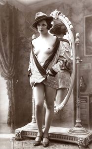 Francesca Lucette Desmoulins Nude Smoking Actress (1920) - 17" x 22" Fine Art Print