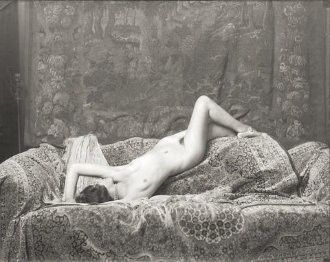Alfred Cheney Johnston - Nude Female on Couch (1920s) - 17" x 22" Fine Art Print