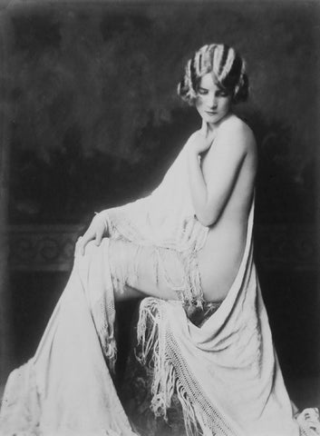 Alfred Cheney Johnston - Nude Female Model in Blanket (1920s) - 17" x 22" Print