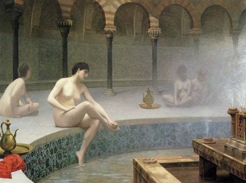 Jean Leon Gerome - Nude Bath, A Woman Bathing Her Feet - 17" x 22" Fine Art Print