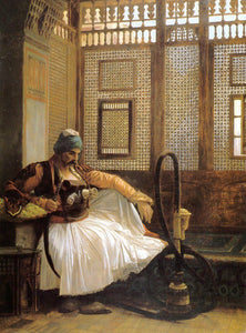 Jean Leon Gerome - Arnautm Smoking (1865) Signed - 17" x 22" Fine Art Print