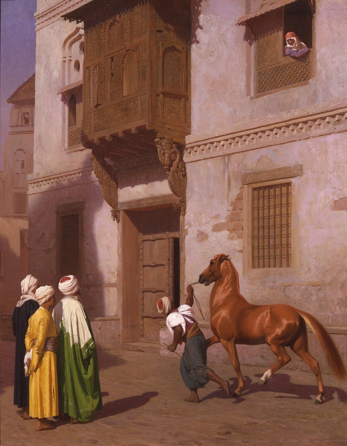 Jean Leon Gerome - Cairene Horse Dealer (Signed) - 17" x 22" Fine Art Print