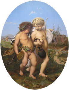 Jean Leon Gerome - Drunken Bacchus and Cupid - 17" x 22" Fine Art Print