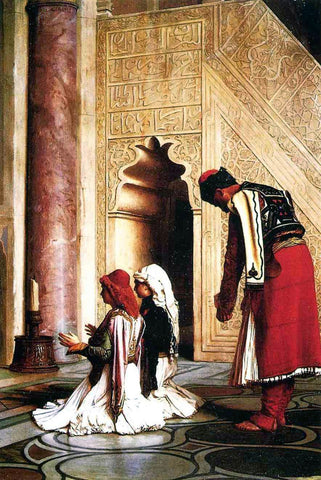 Jean Leon Gerome - Young Greeks at Mosque Islam Signed - 17" x 22" Fine Art Print