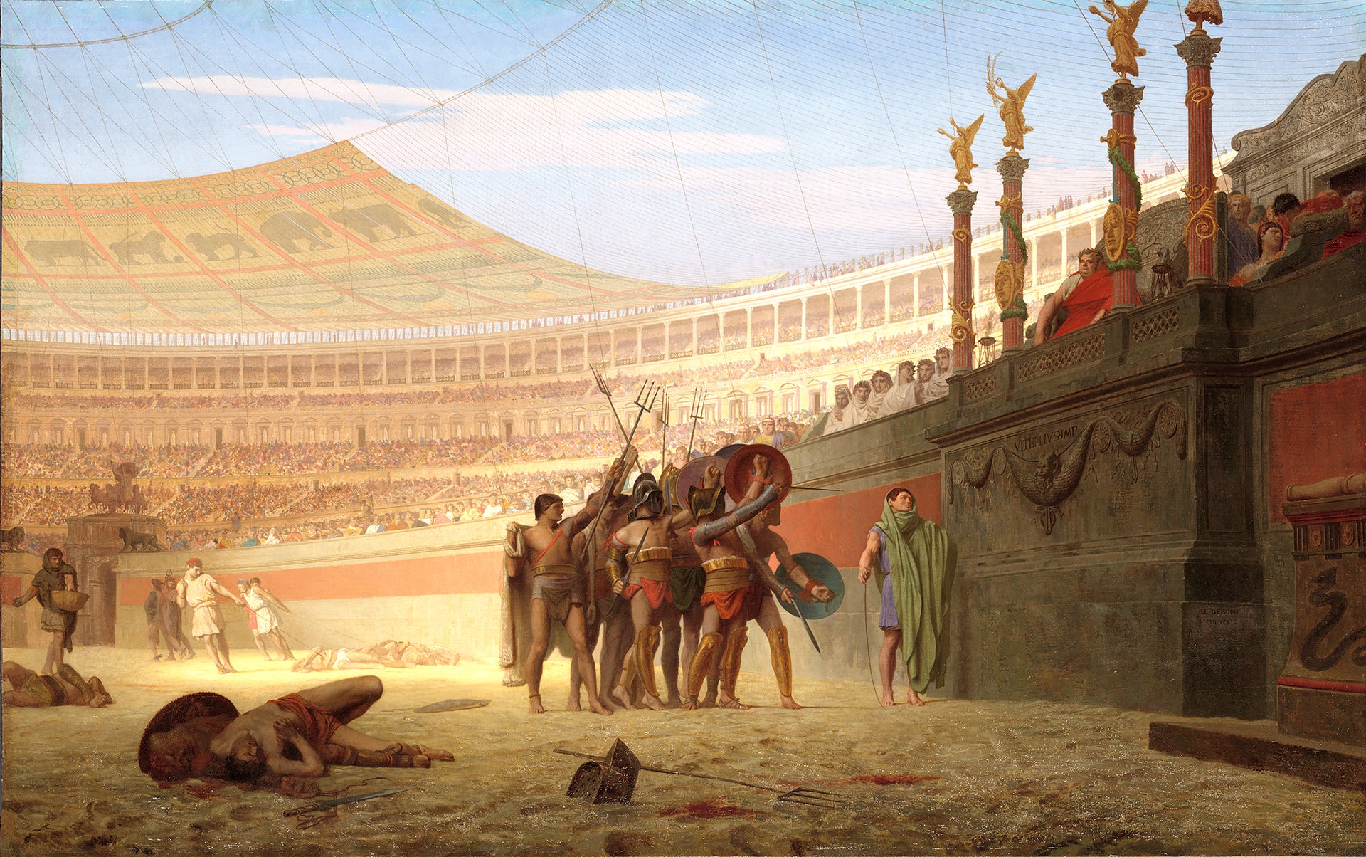 Jean Leon Gerome - Hail Caesar, We Who Are About to Die Salute You (1859) Signed - 17"x 22" Fine Art Print