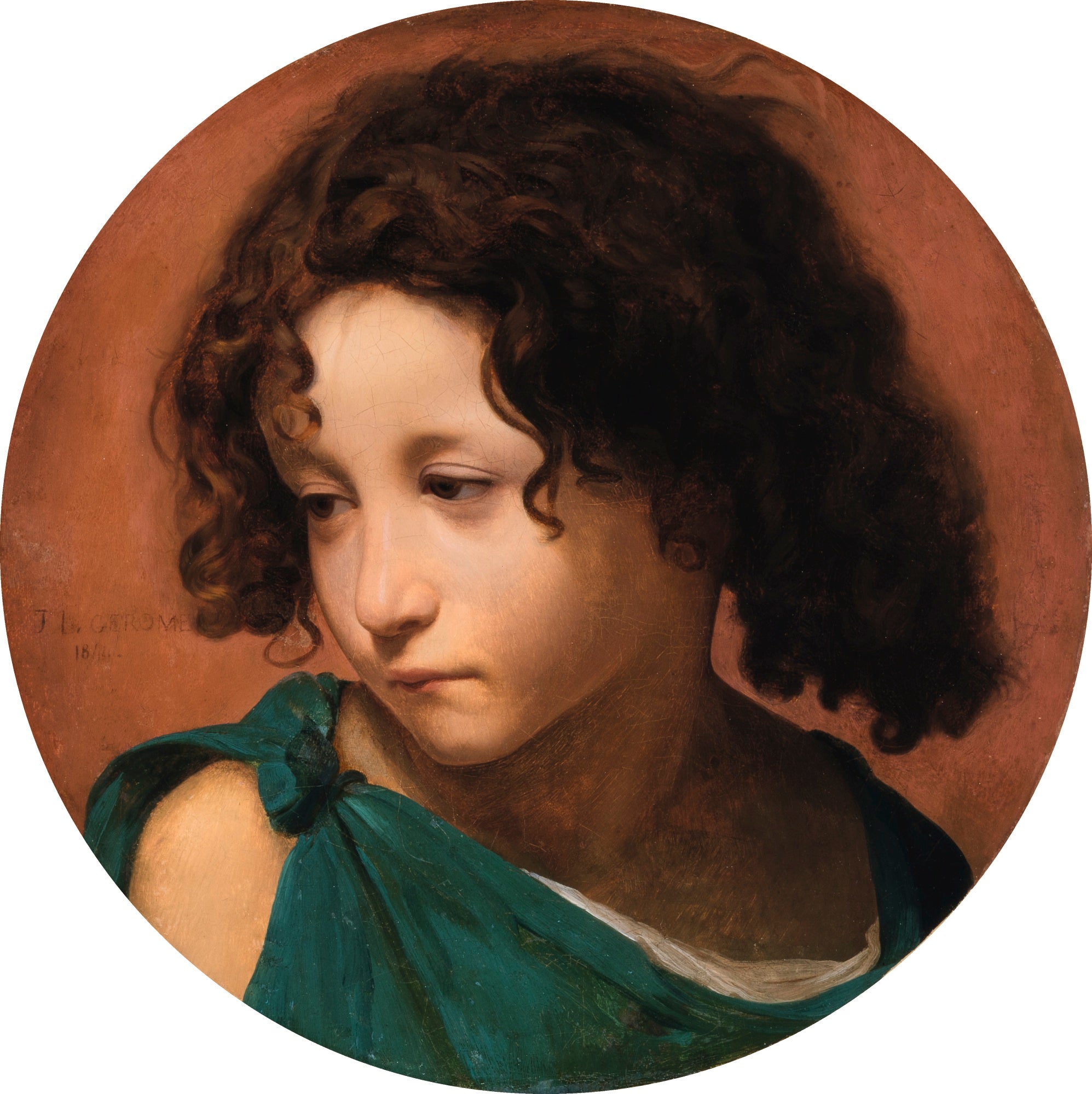 Jean Leon Gerome - Portrait of a Young Boy (Signed) - 17" x 22" Fine Art Print