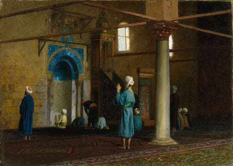 Jean Leon Gerome - At Prayer, Cairo (Signed) - 17" x 22" Fine Art Print