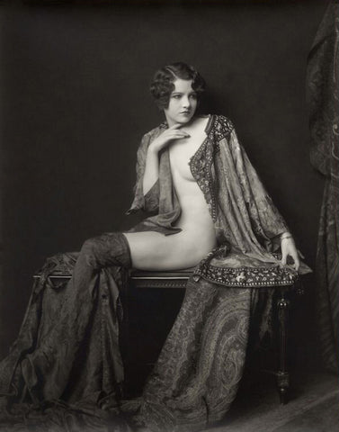 Alfred Cheney Johnston - Jean Ackerman Seated Semi Nude (1920s) - 17"x22" Art Print