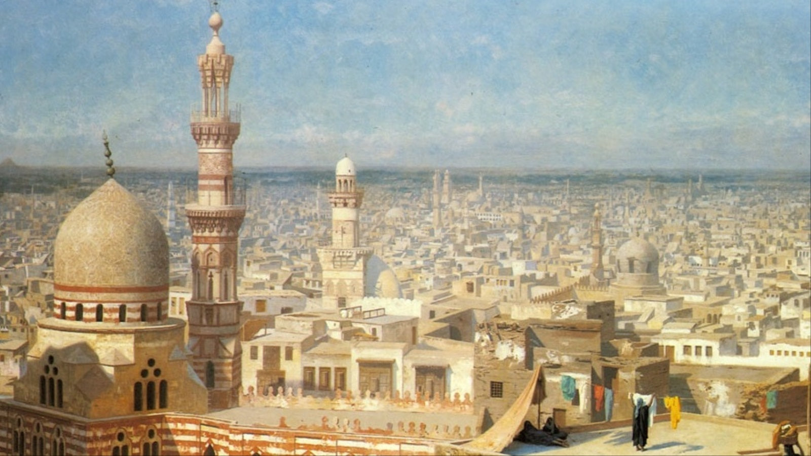 Jean Leon Gerome - View of Cairo Cityscape & Architecture - 17" x 22" Art Print