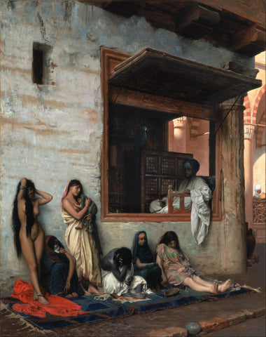 Jean Leon Gerome - The Slave Market Nudes (1871) Signed - 17"x22" Fine Art Print