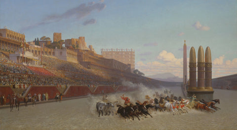 Jean Leon Gerome - Chariot Races (1876) Signed - 17" x 22" Fine Art Print