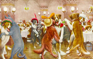 Cassius M Coolidge - New Year's Eve in Dogsville, Ballroom Dancing (1903) - 17"x22" Fine Art Print