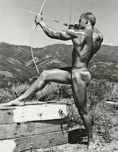 Bruce of LA - Nude Archer Bow & Arrow California Hills Gay (1950) - 17" x 22" Print