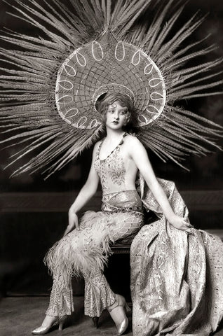 Alfred Cheney Johnston - Myrna Darby Peacock Headdress (1920s) - 17" x 22" Print