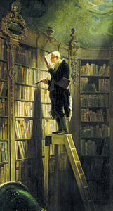 Carl Spitzweg - The Bookworm (1850) Library Ladder - 17" x 22" Fine Art Print