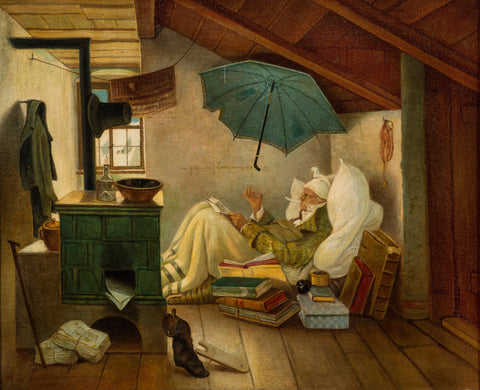 Carl Spitzweg - The Poor Poet (1837) - 17" x 22" Fine Art Print