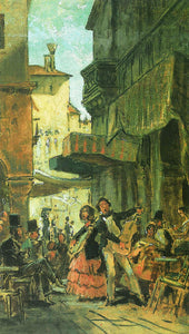 Carl Spitzweg - Italian Street Singer (1855) - 17" x 22" Fine Art Print