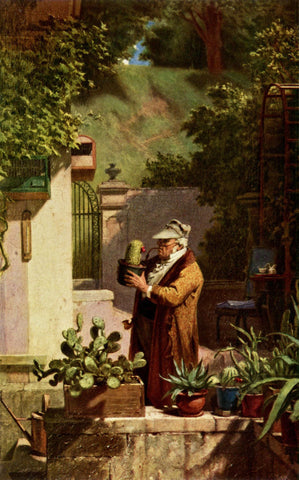 Carl Spitzweg - The Cactus Lover (1856) Germany - 17" x 22" Fine Art Print