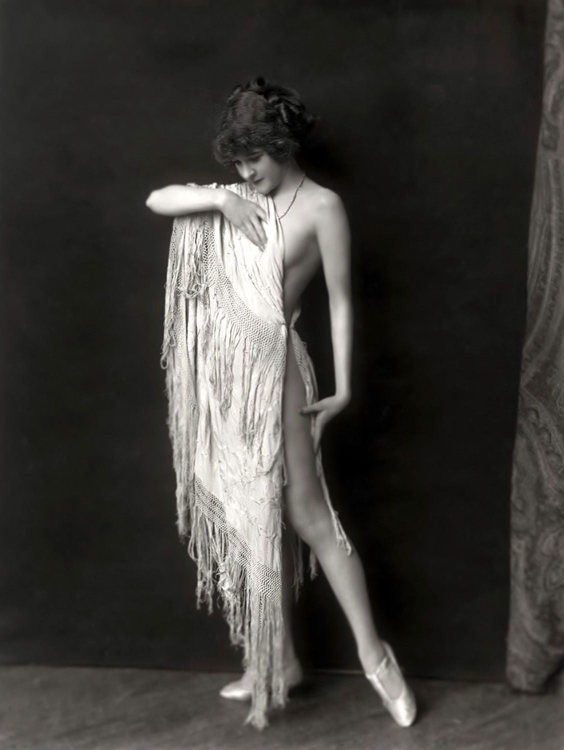 Alfred Cheney Johnston - Nude Girl Draped with Sheet 1920s - 17" x 22" Art Print