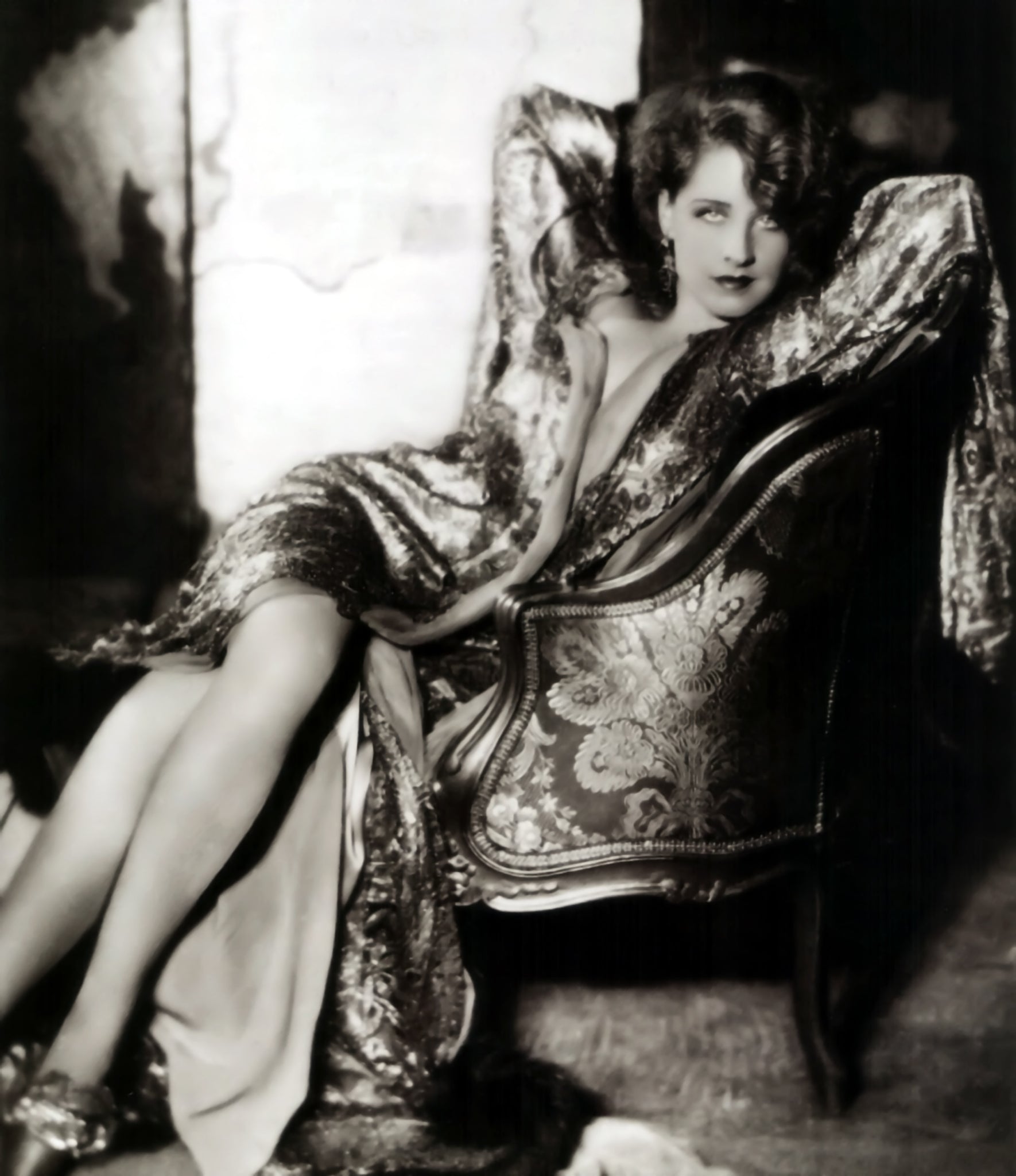 Alfred Cheney Johnston - Norma Shearer Semi Nude Luxurious Robe 1920 - 17" x 22" Fine Art Print