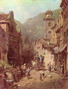 Carl Spitzweg - The Visit of the Father (1870) Germany - 17" x 22" Fine Art Print