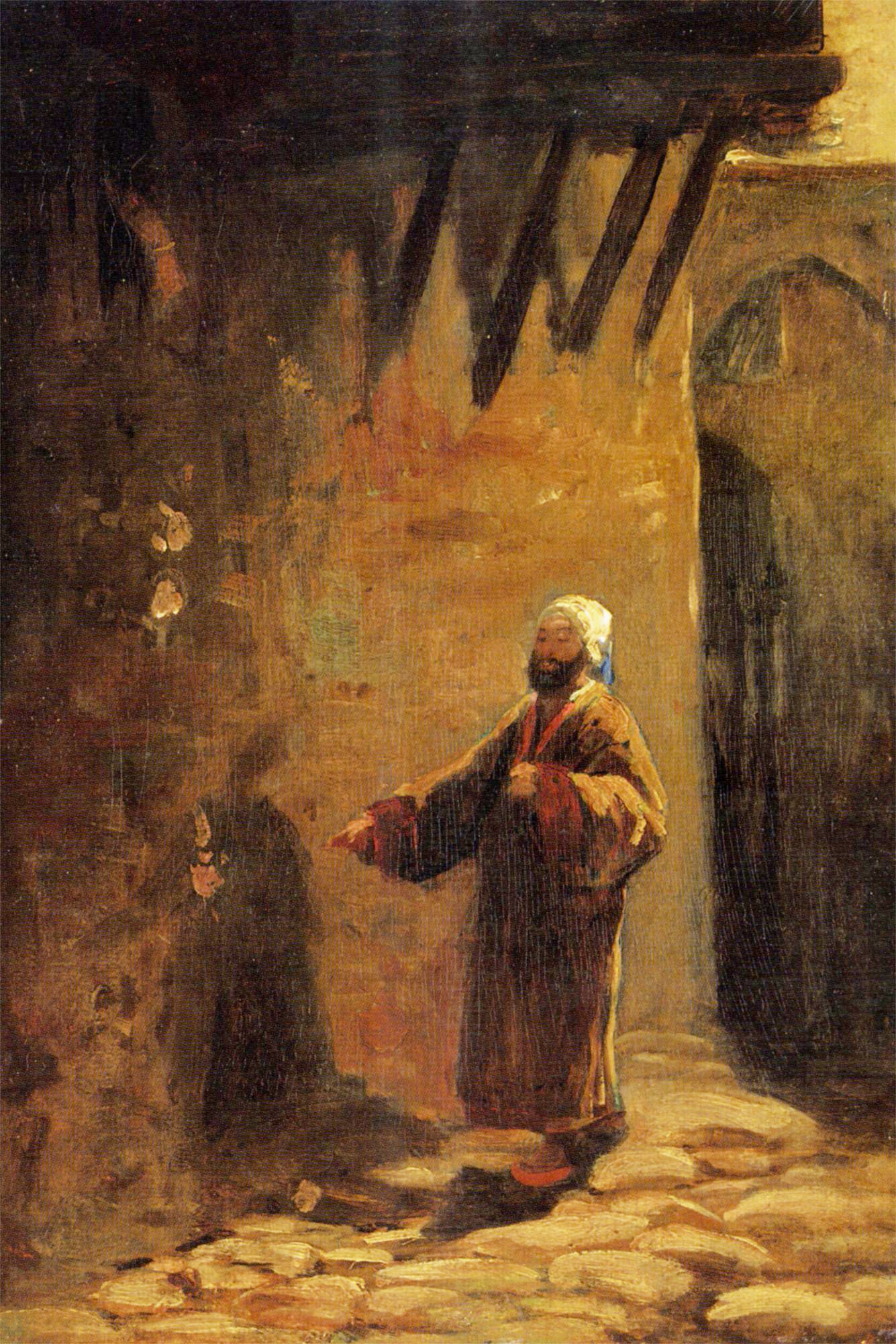 Carl Spitzweg - Turk in Enger Gasse - 17" x 22" Fine Art Print