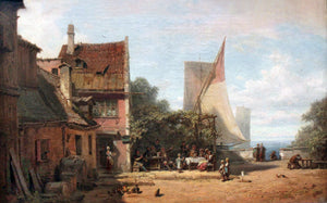 Carl Spitzweg - Old Tavern Near Stamberger See (1865) - 17" x 22" Fine Art Print