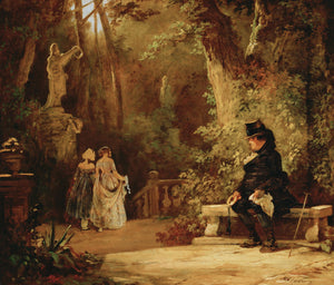 Carl Spitzweg - The Widower (1845) Signed - 17" x 22" Fine Art Print