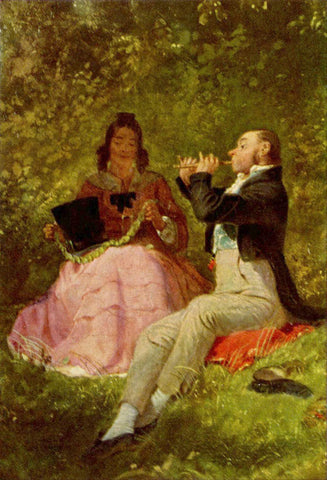 Carl Spitzweg - A Solo (1855) Flutist Flute Romantic - 17" x 22" Fine Art Print