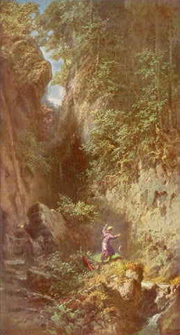 Carl Spitzweg - Trout Anglers Fishing (1875) Monogram - 17" x 22" Fine Art Print