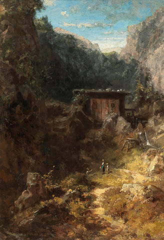 Carl Spitzweg - Mountain Mill (1880) - 17" x 22" Fine Art Print