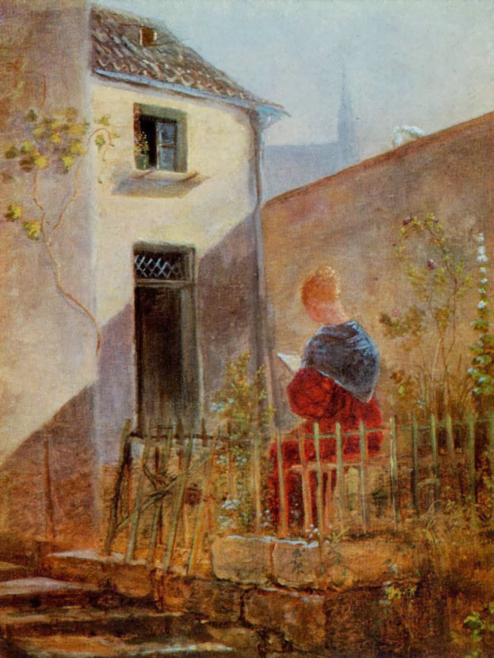 Carl Spitzweg - In the Home Garden (1837-38) - 17" x 22" Fine Art Print