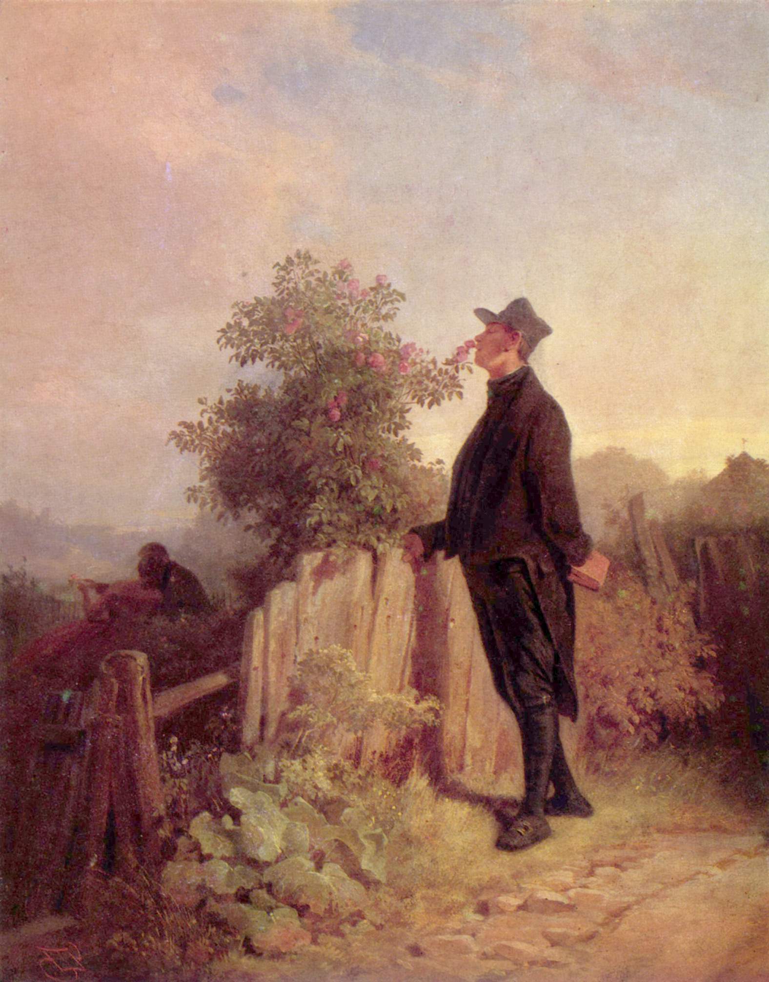 Carl Spitzweg - No Roses Without Thorns (1840-50) - 17" x 22" Fine Art Print