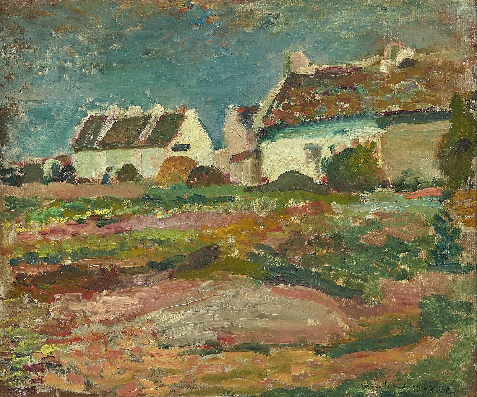 Henri Matisse - Maisons À Kervilahouen, Belle Ile (1896) Signed - 17" x 22" Print