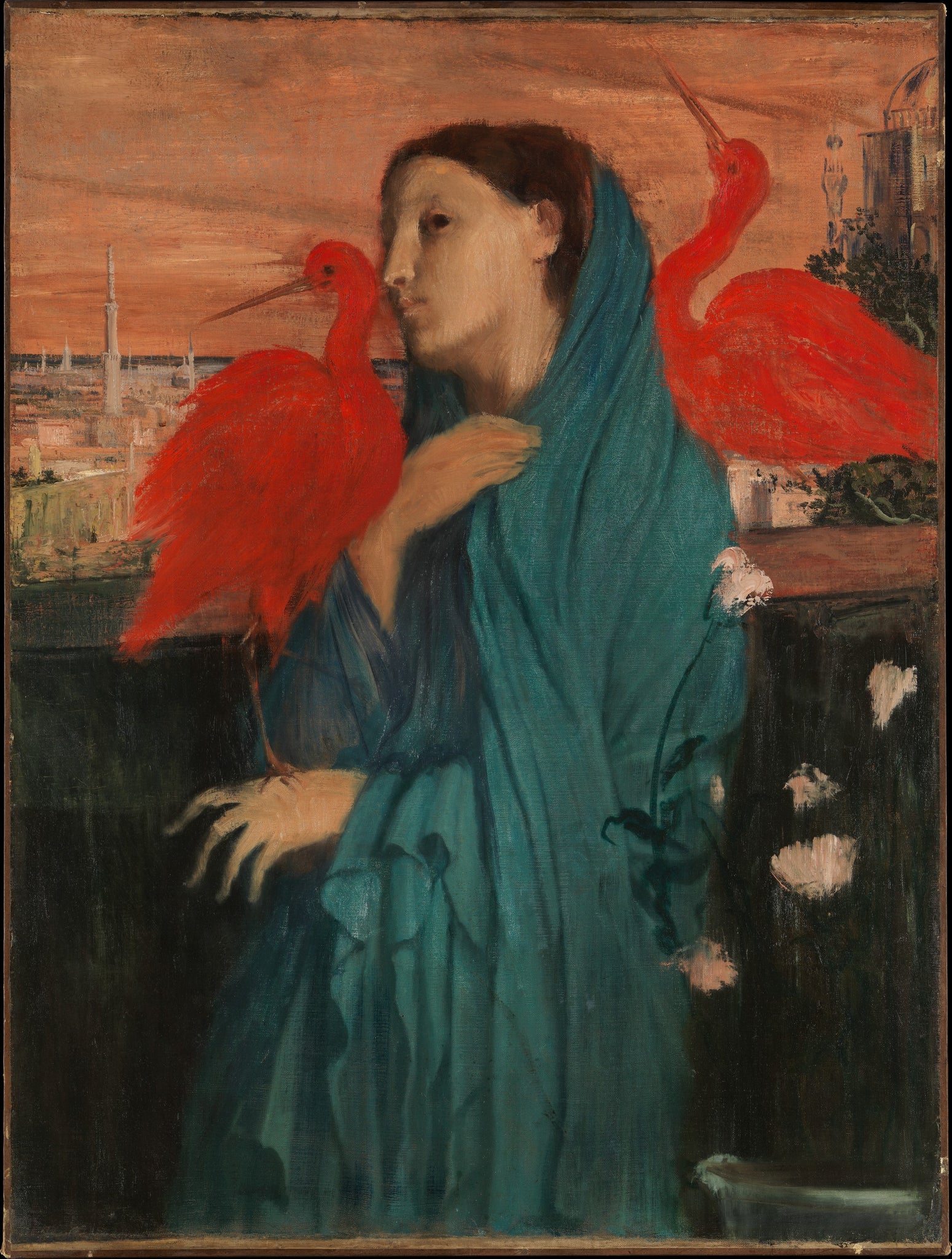 Edgar Degas - Young Woman on Terrace and Ibis (1857) - 17" x 22" Fine Art Print