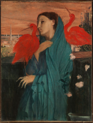 Edgar Degas - Young Woman on Terrace and Ibis (1857) - 17" x 22" Fine Art Print