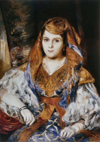 Pierre Auguste Renoir - Madame Stora in Algerian Dress (1870) Signed - 17" x 22" Fine Art Print