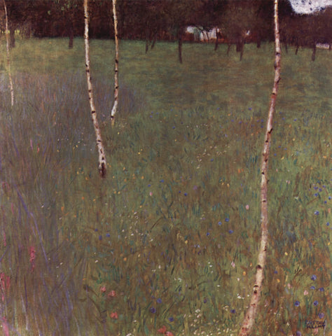 Gustav Klimt - Farmhouses with Birch Trees (1900) Signed -17" x 22" Fine Art Print